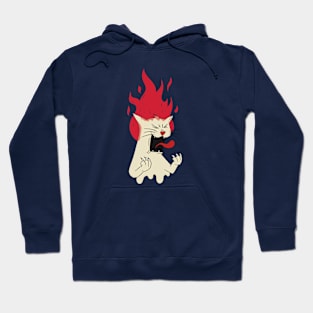 Minimalistic Cat on Fire Hoodie